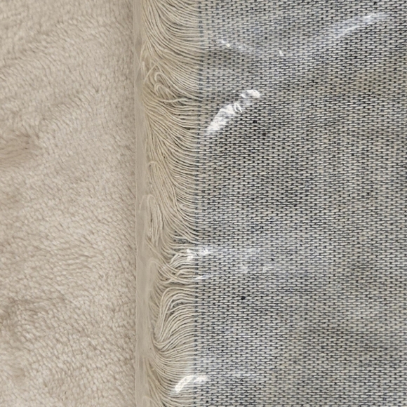 BE KIND by Ellen x Tribe Alive Gray Fringed Scarf Made From Upcycled Denim - Picture 5 of 6